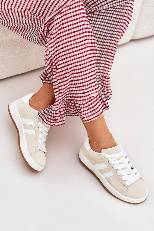 sporta apavi Sneakers modeļa apavi Sieviešu no eko ādas smilšu krāsas Ravina sporta apavi Sneakers modeļa apavi Sieviešu no eko ādas smilšu krāsas Ravina