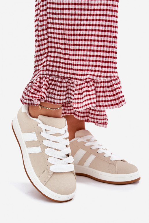 sporta apavi Sneakers modeļa apavi Sieviešu no eko ādas smilšu krāsas Ravina sporta apavi Sneakers modeļa apavi Sieviešu no eko ādas smilšu krāsas Ravina