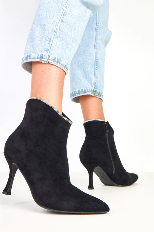 Melni sieviešu zābaciņi ar cirkoniem...