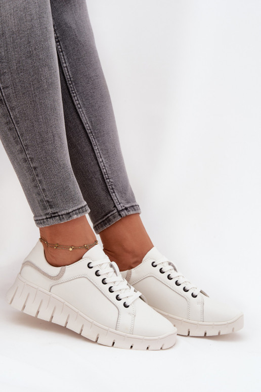 Āda apavi Sieviešu Ar mežģīnēm Vinceza 41493 baltas krāsas Āda apavi Sieviešu Ar mežģīnēm Vinceza 41493 baltas krāsas