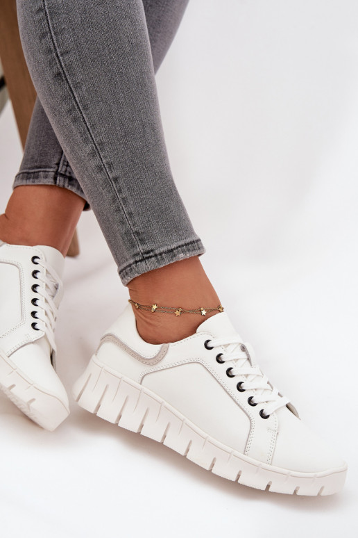 Āda apavi Sieviešu Ar mežģīnēm Vinceza 41493 baltas krāsas Āda apavi Sieviešu Ar mežģīnēm Vinceza 41493 baltas krāsas