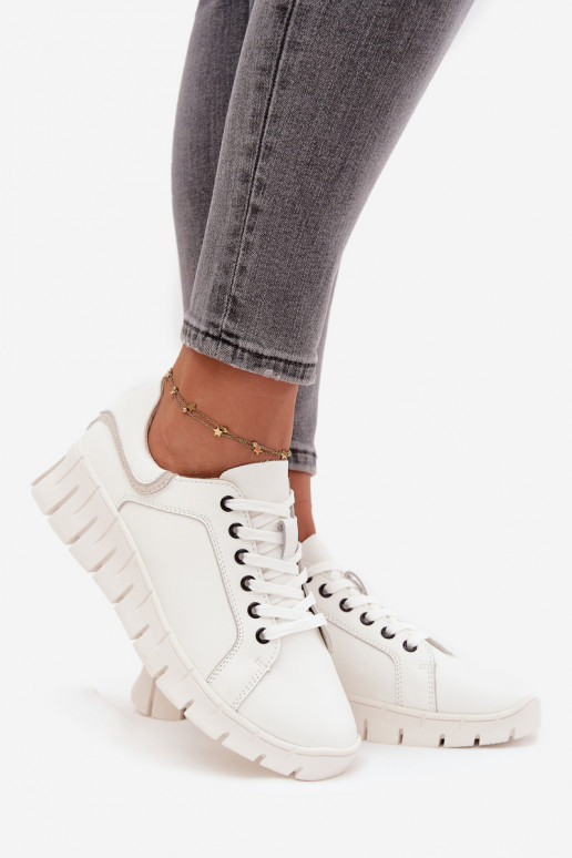 Āda apavi Sieviešu Ar mežģīnēm Vinceza 41493 baltas krāsas Āda apavi Sieviešu Ar mežģīnēm Vinceza 41493 baltas krāsas