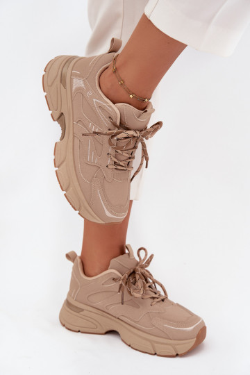 sporta apavi Sneakers modeļa apavi SieviešuPodInójnym Šņorēšanam smilšu krāsas Annelie