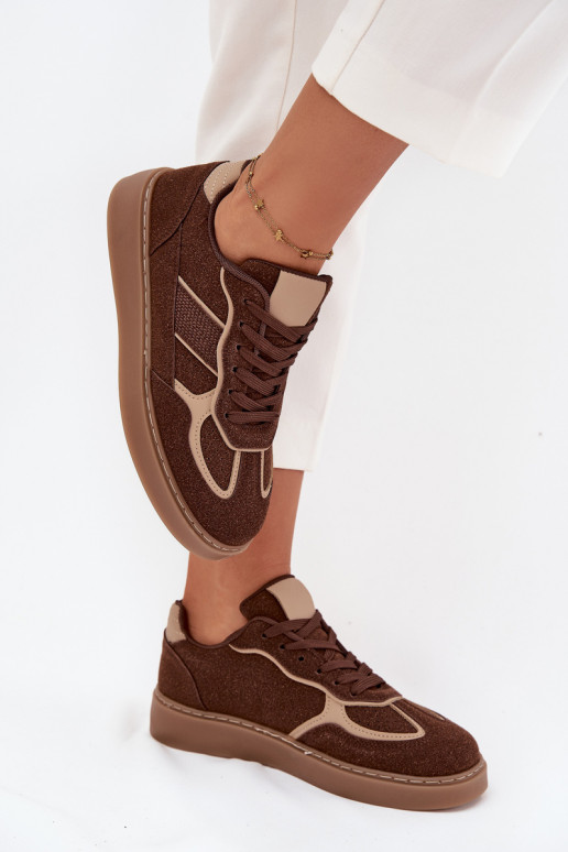 Zems Sneakers modeļa apavi Sieviešu brūnas krāsas Brenelle Zems Sneakers modeļa apavi Sieviešu brūnas krāsas Brenelle