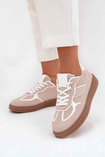 Zems Sneakers modeļa apavi Sieviešu smilšu krāsas Brenelle 2