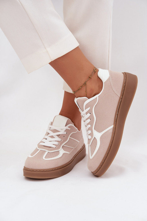 Zems Sneakers modeļa apavi Sieviešu smilšu krāsas Brenelle Zems Sneakers modeļa apavi Sieviešu smilšu krāsas Brenelle