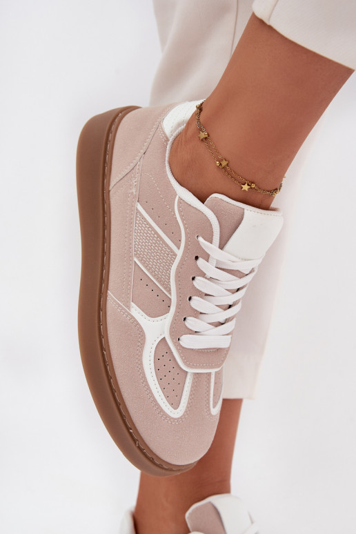Zems Sneakers modeļa apavi Sieviešu smilšu krāsas Brenelle Zems Sneakers modeļa apavi Sieviešu smilšu krāsas Brenelle