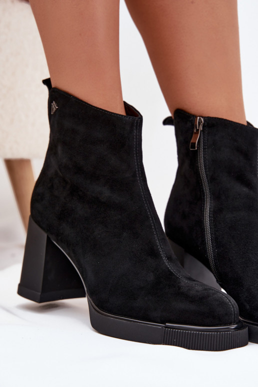 zamšādas Āda Sieviešu puszābaki Vinceza 91142 melnas krāsas zamšādas Āda Sieviešu puszābaki Vinceza 91142 melnas krāsas