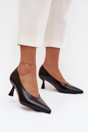 Laque Kurpes ar papēdi melnas krāsas Gavrielle