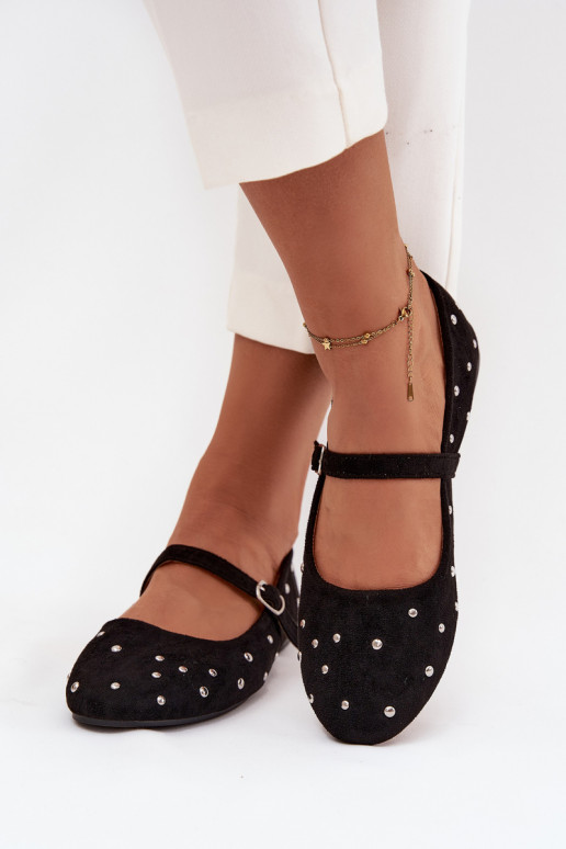 Dekorētas Balerīnas Sieviešu ar siksniņām melnas krāsas Olivisse Dekorētas Balerīnas Sieviešu ar siksniņām melnas krāsas Olivisse