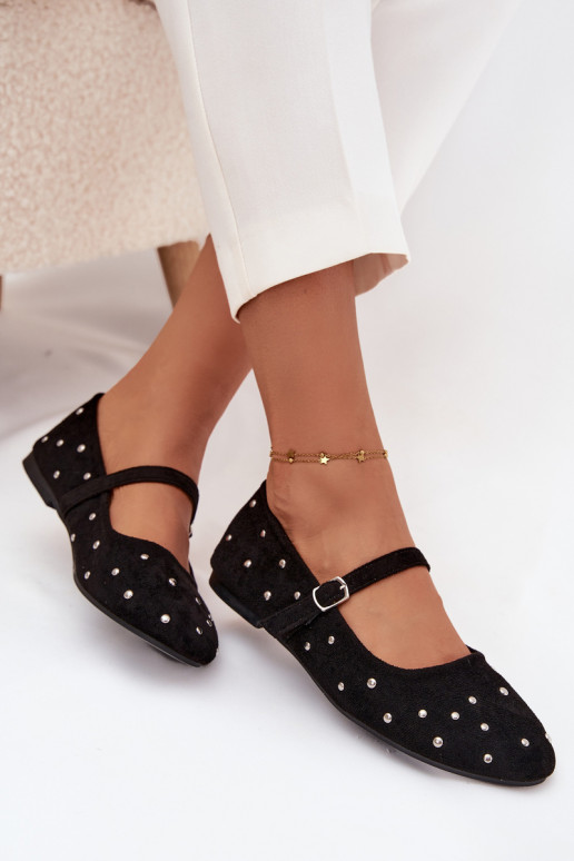 Dekorētas Balerīnas Sieviešu ar siksniņām melnas krāsas Olivisse Dekorētas Balerīnas Sieviešu ar siksniņām melnas krāsas Olivisse