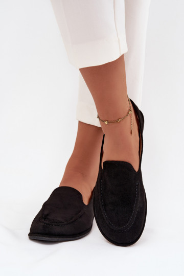sieviešu mokasīniEko zamšādau zempapēžu melnas krāsas Miryelle