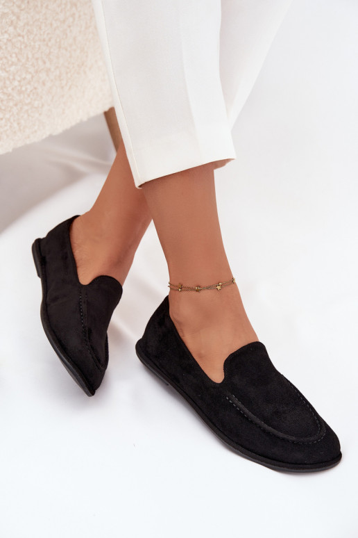 sieviešu mokasīniEko zamšādau zempapēžu melnas krāsas Miryelle