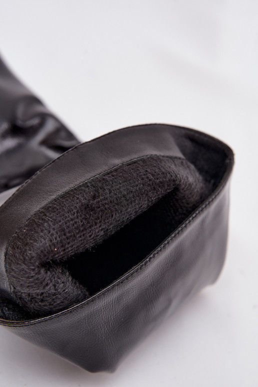 Laque sieviešu garie zābaki Uz Zema Papēža melnas krāsas Mireva