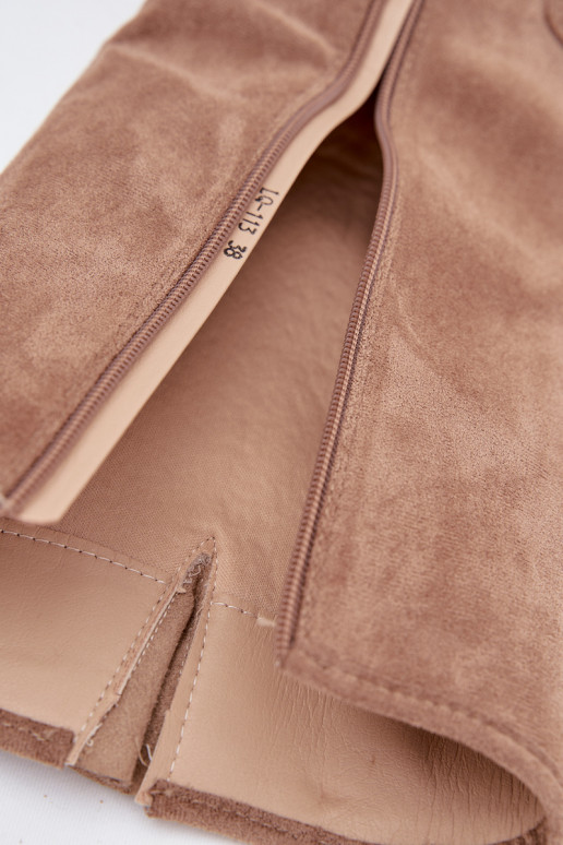 garie zābaki Kovboju zābaki ar papēdi ar sprādzēm smilšu krāsas Fivelle