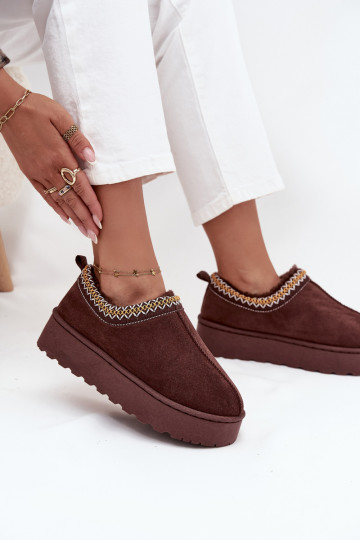 sniega apavi Zema sieviešuHaftem ar platformu CzekoladoIne Taliah