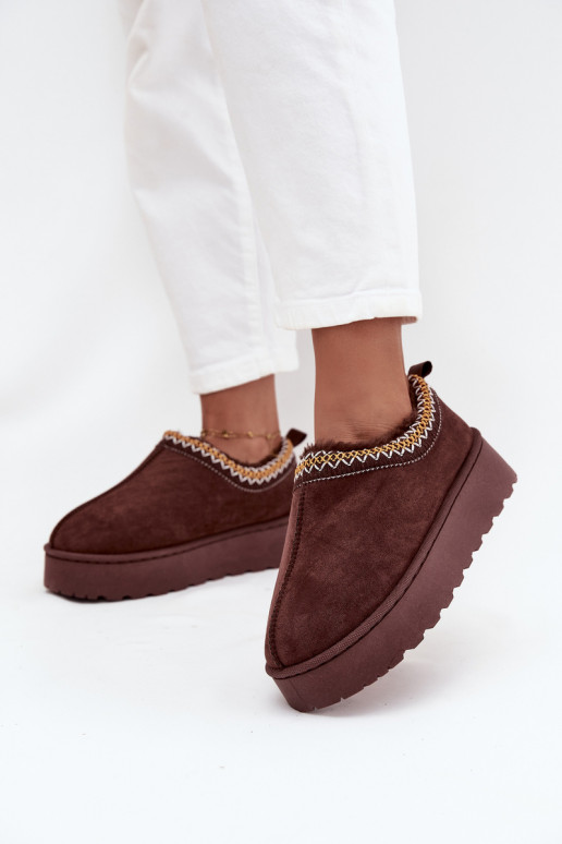 sniega apavi Zema sieviešuHaftem ar platformu CzekoladoIne Taliah