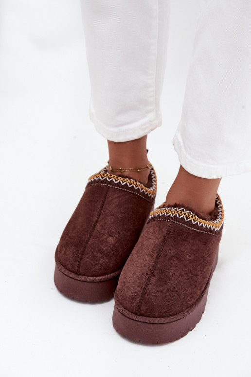 sniega apavi Zema sieviešuHaftem ar platformu CzekoladoIne Taliah