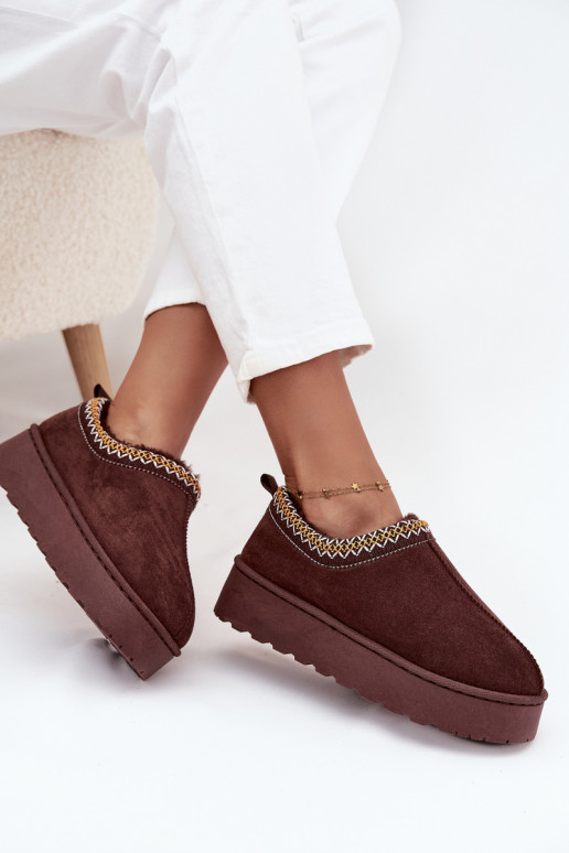 sniega apavi Zema sieviešuHaftem ar platformu CzekoladoIne Taliah