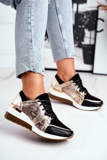 Sneakers modeļa apavi Zelta krāsas Nicole 2465 2