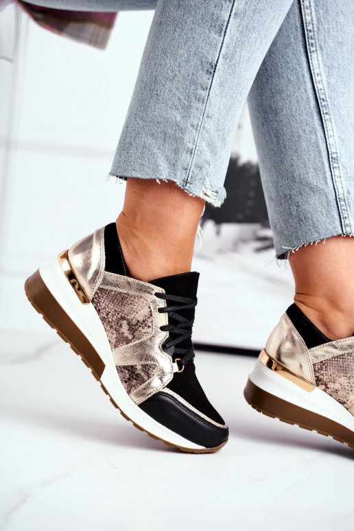 Sneakers modeļa apavi Zelta krāsas Nicole 2465 Sneakers modeļa apavi Zelta krāsas Nicole 2465