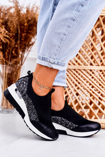 Sieviešu Sneakers modeļa apavi melnas krāsas Sudraba krāsas Frances 2