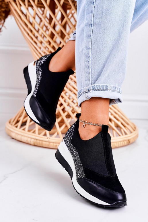 Sieviešu Sneakers modeļa apavi melnas krāsas Sudraba krāsas Frances Sieviešu Sneakers modeļa apavi melnas krāsas Sudraba krāsas Frances