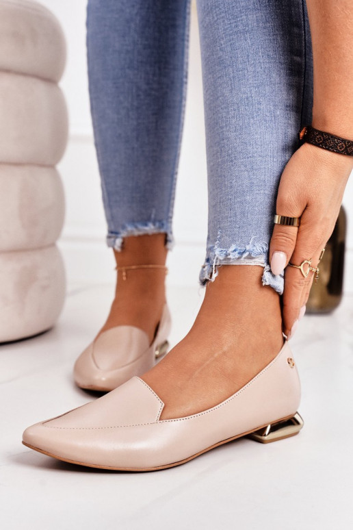 Mokasīni Uz zelta papēža Laura Messi 2013 smilšu krāsas