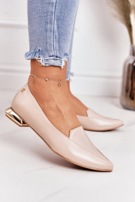 Mokasīni Uz zelta papēža Laura Messi 2013 smilšu krāsas