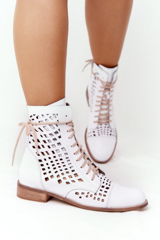 Zazoo 2627 Ažūrs Āda Sieviešu puszābaki baltas krāsas Zazoo 2627 Ažūrs Āda Sieviešu puszābaki baltas krāsas