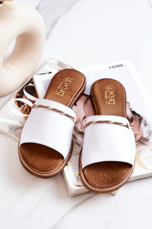 Čibas no dabīgas ādas Ļevskis Shoes 3047 baltas krāsas