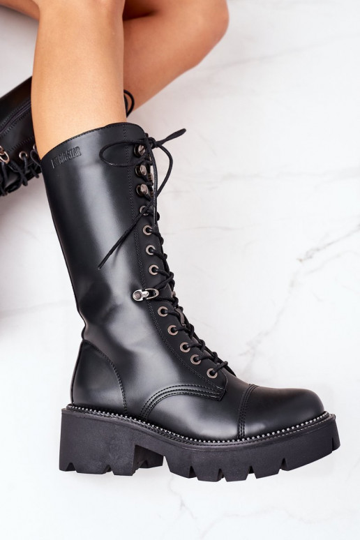 siltināti garie zābaki Kerzi Big Star II274115 melnas krāsas