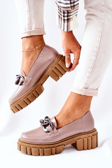 Sieviešu apavi Loafers Āda Cappuccino Laura Messi 2339 2