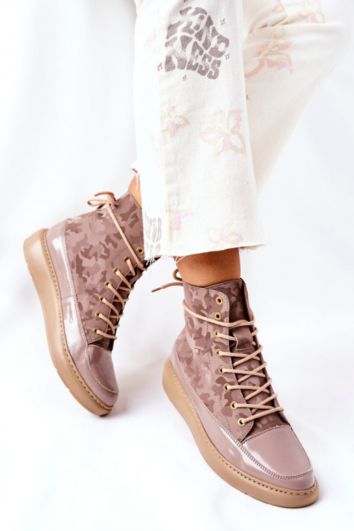 Sportiska stila Āda apavi Ļevskis 3034 smilšu krāsas ar kamuflāžu Sportiska stila Āda apavi Ļevskis 3034 smilšu krāsas ar kamuflāžu