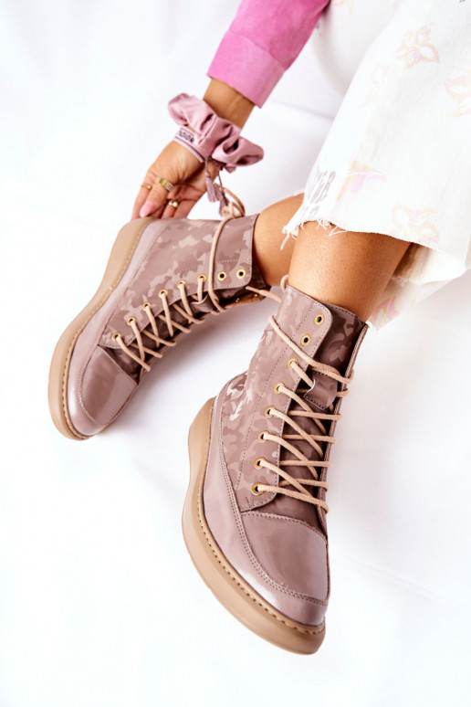 Sportiska stila Āda apavi Ļevskis 3034 smilšu krāsas ar kamuflāžu Sportiska stila Āda apavi Ļevskis 3034 smilšu krāsas ar kamuflāžu