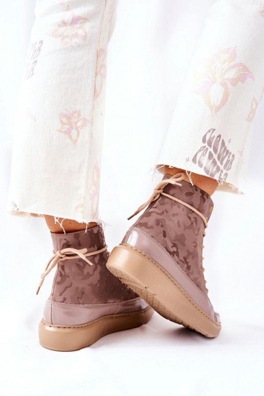 Sportiska stila Āda apavi Ļevskis 3034 smilšu krāsas ar kamuflāžu Sportiska stila Āda apavi Ļevskis 3034 smilšu krāsas ar kamuflāžu