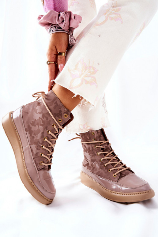 Sportiska stila Āda apavi Ļevskis 3034 smilšu krāsas ar kamuflāžu Sportiska stila Āda apavi Ļevskis 3034 smilšu krāsas ar kamuflāžu