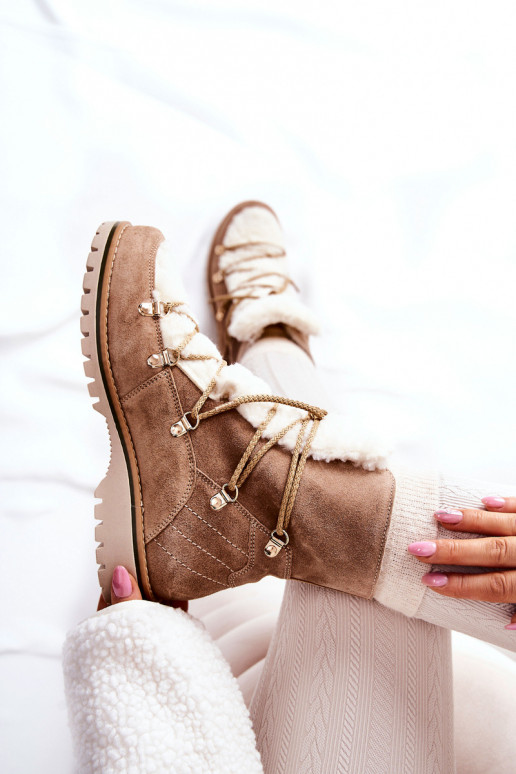 siltināti Sieviešu puszābaki apavi smilšu krāsas Jiliana