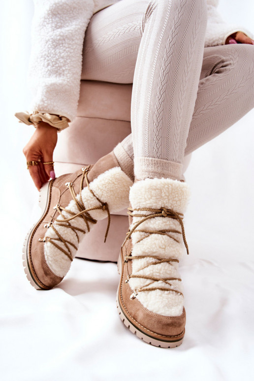 siltināti Sieviešu puszābaki apavi smilšu krāsas Jiliana