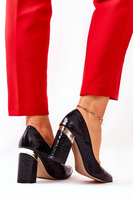 Āda Kurpes Ļevskis ar čūskādas imitāciju 3117 melnas krāsas