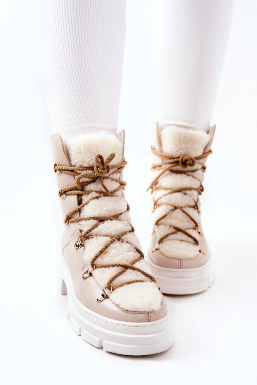 siltināti Āda Sieviešu puszābaki apavi Ziloņkaula krāsas Nerisso