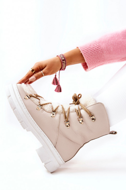 siltināti Āda Sieviešu puszābaki apavi Ziloņkaula krāsas Nerisso