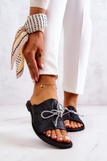 Zazoo 2659 Čibas no dabīgas ādas Sieviešu melnas krāsas 2