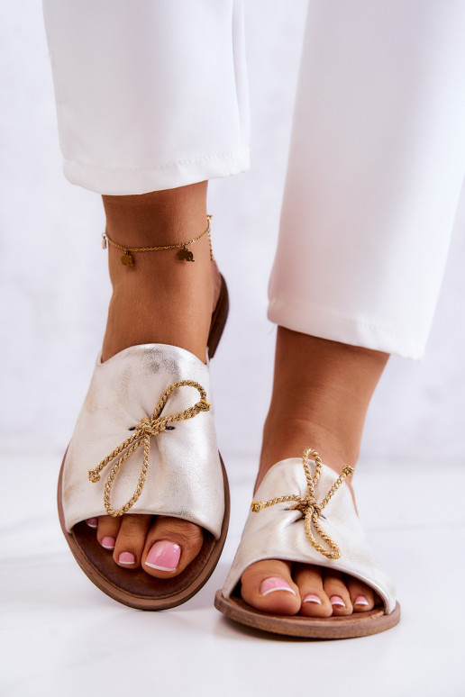 Zazoo 2659 Čibas no dabīgas ādas Sieviešu Baltas-Zelta krāsas Zazoo 2659 Čibas no dabīgas ādas Sieviešu Baltas-Zelta krāsas