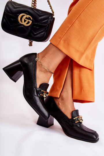 Āda Kurpes Ar ķēdi Laura Messi 2515 melnas krāsas 2