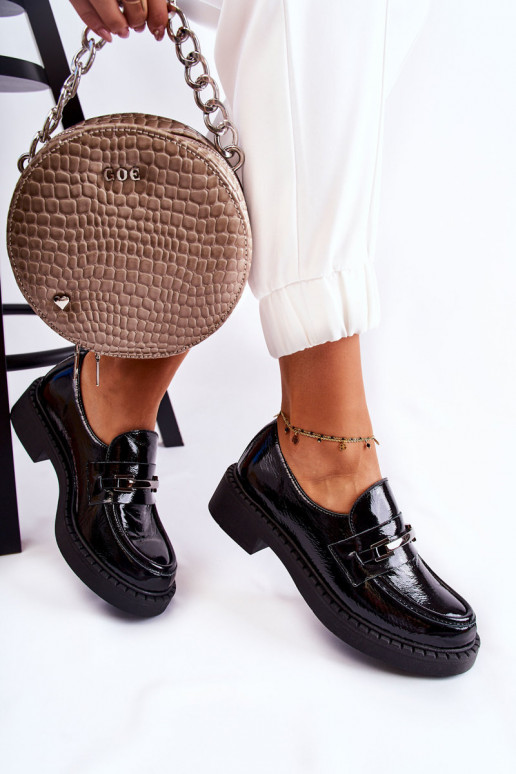 Laque apavi Ar sudraba rotājumu melnas krāsas Lemar Hestill Laque apavi Ar sudraba rotājumu melnas krāsas Lemar Hestill