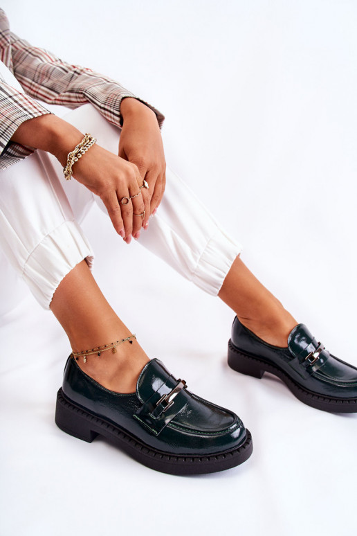 Laque apavi Ar sudraba rotājumu Zaļas krāsas Lemar Hestill Laque apavi Ar sudraba rotājumu Zaļas krāsas Lemar Hestill