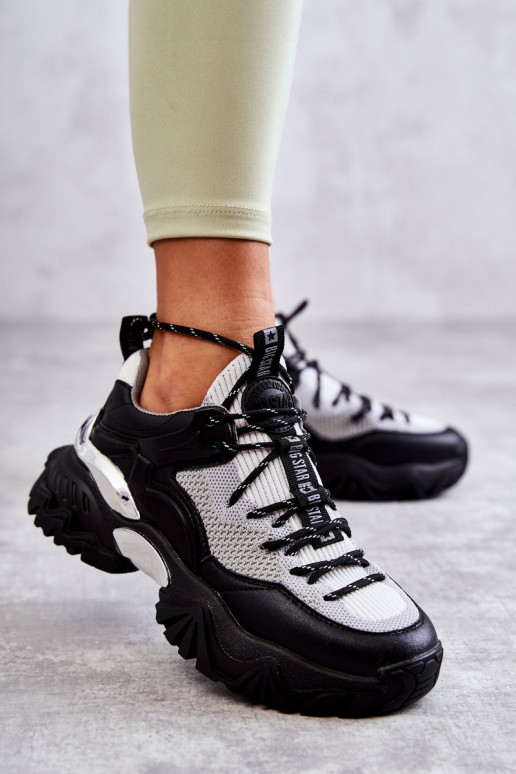 Sieviešu sporta apavi Memory Foam System Big Star KK274053 Melns-Pelēkas krāsas Sieviešu sporta apavi Memory Foam System Big Star KK274053 Melns-Pelēkas krāsas