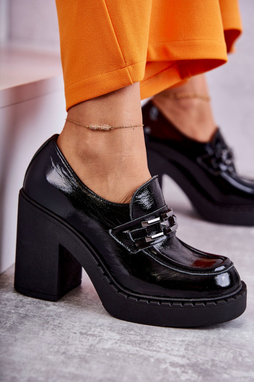 Laque apavi Uz masīva pola melnas krāsas Lemar Jaime Laque apavi Uz masīva pola melnas krāsas Lemar Jaime