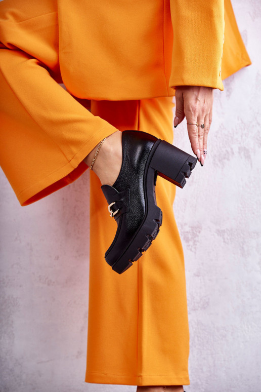 Āda apavi ar papēdi Ar zelta rotājumu melnas krāsas Lemar Mikeyla